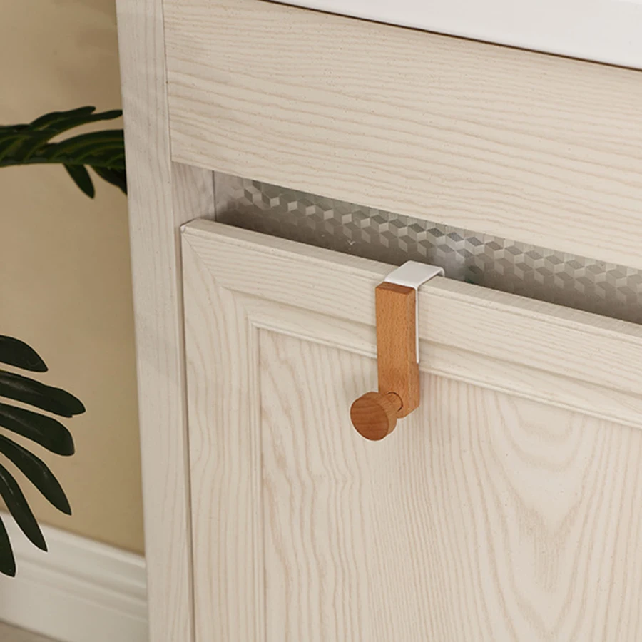 Gancho para puerta de armario de cocina, colgador de toallas/ropa/abrigos, soporte colgante trasero de hierro/madera para almacenamiento de cocina y baño, 1/2/5 Uds. - imagen 5