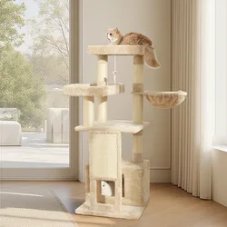 Árbol rascador para gatos con poste de sisal y plataformas de descanso