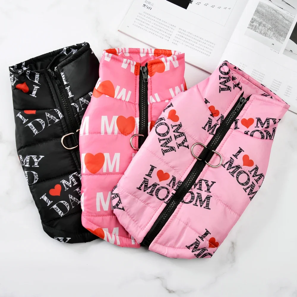 Abrigo cálido para perro, chaqueta con estampado bonito para cachorros de invierno con anillo en D, trajes impermeables con cremallera para mascotas para perros pequeños y medianos, gatos, Chihuahua - imagen 2