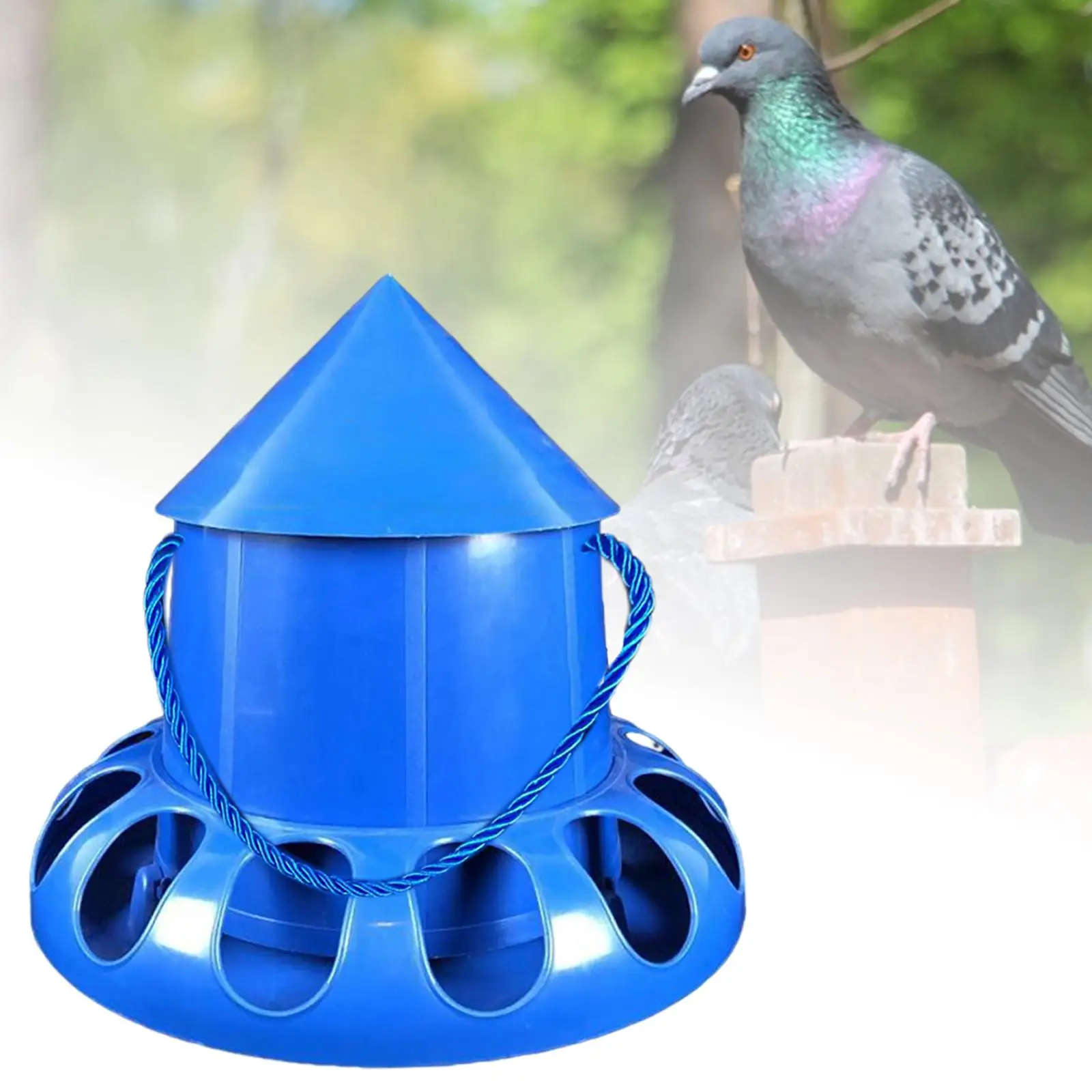 Chicken Feeder Large Capacity Backyard Portable Automatic Bird Feeding Bucket