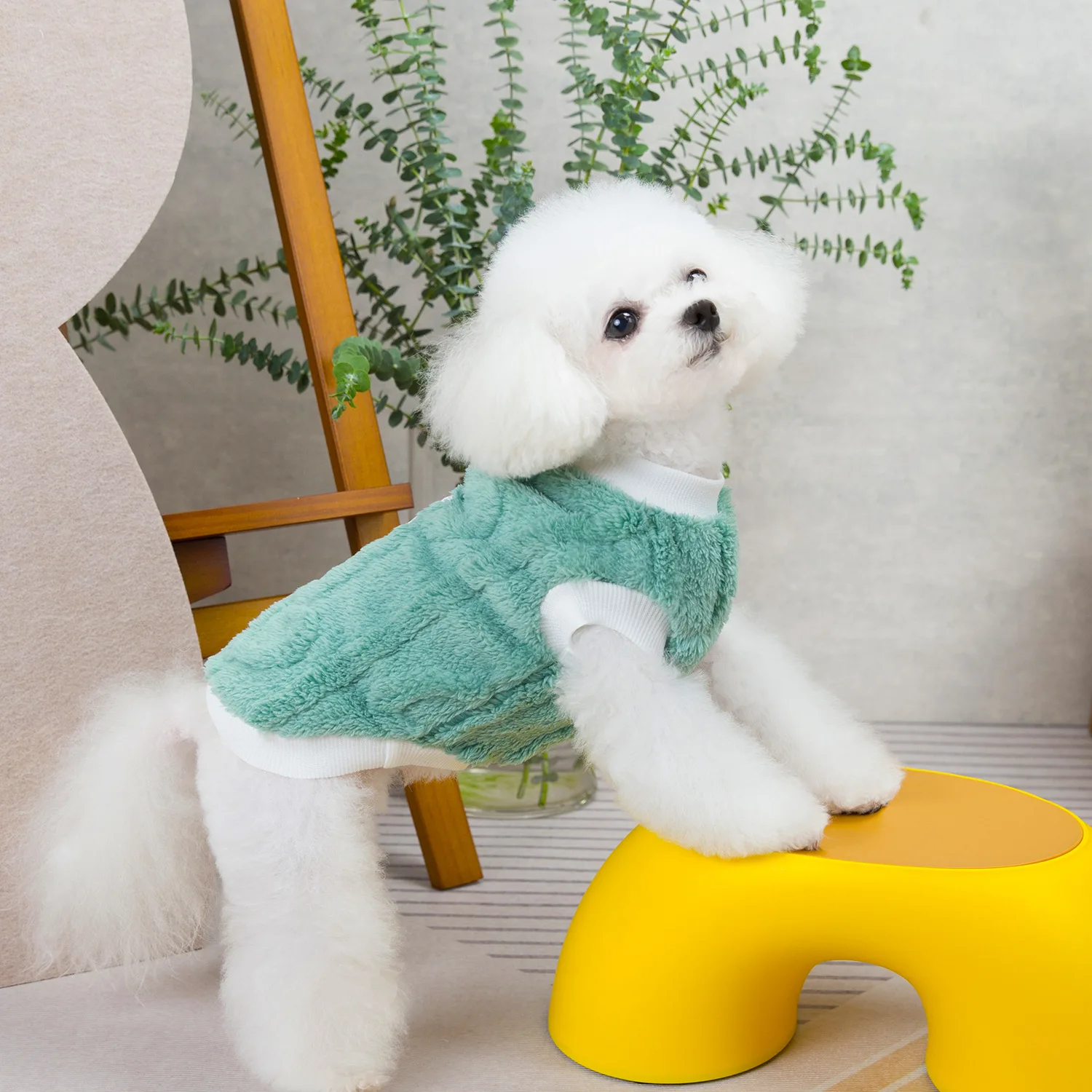 Chaleco térmico de lana para perros, jersey con bonito patrón de corazón para cachorros, camisa, ropa de invierno para perros pequeños, ropa para mascotas Chihuahua Yorkie - imagen 5