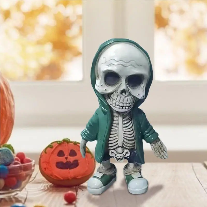 Figuritas de esqueleto en miniatura, escultura decorativa de resina, adorno portátil, escritorio de fiesta en casa, Halloween - imagen 2