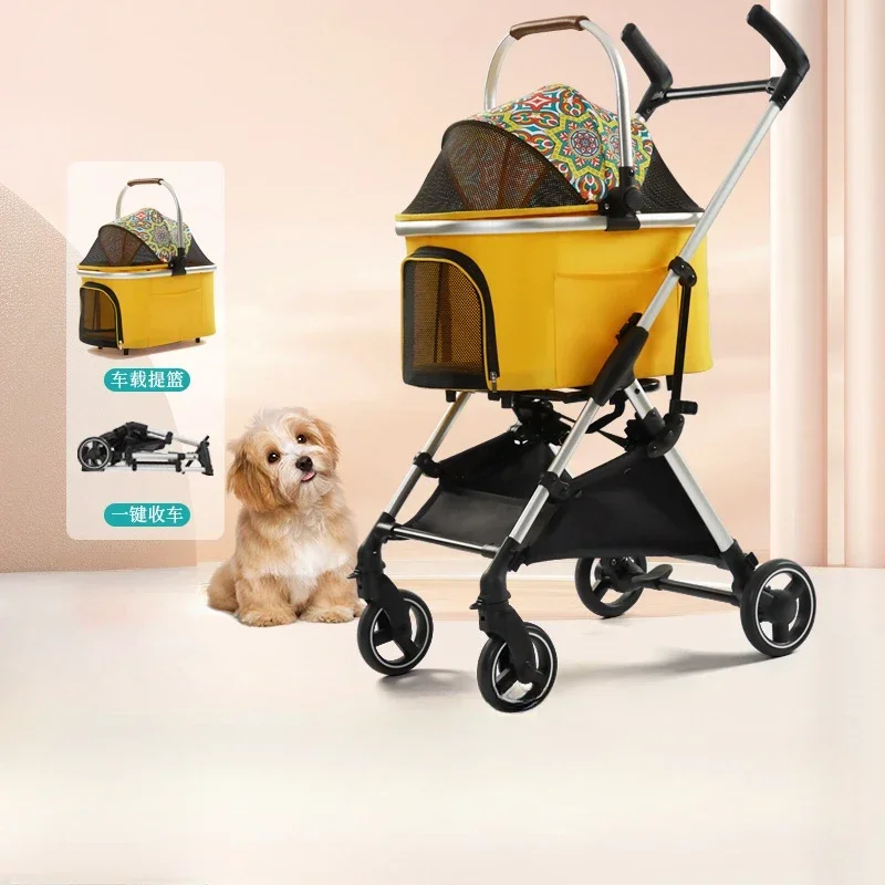 Carro para mascotas, carrito plegable, bolsa de separación, carrito para gatos de peluche, cochecito para mascotas, carritos para perros - imagen 2