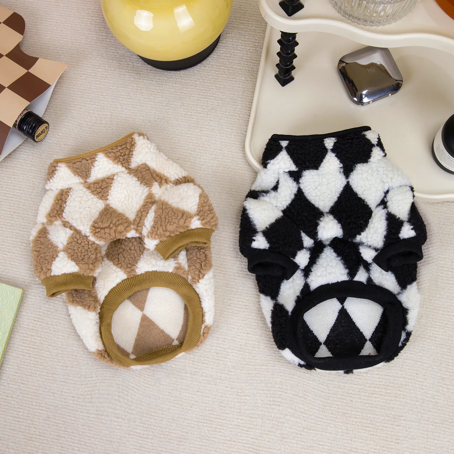 Sudaderas con capucha de invierno para perros, suéter térmico grueso de lana para perros, jersey para mascotas, abrigo, sudadera de terciopelo peluda para cachorros, ropa para perros pequeños - imagen 2