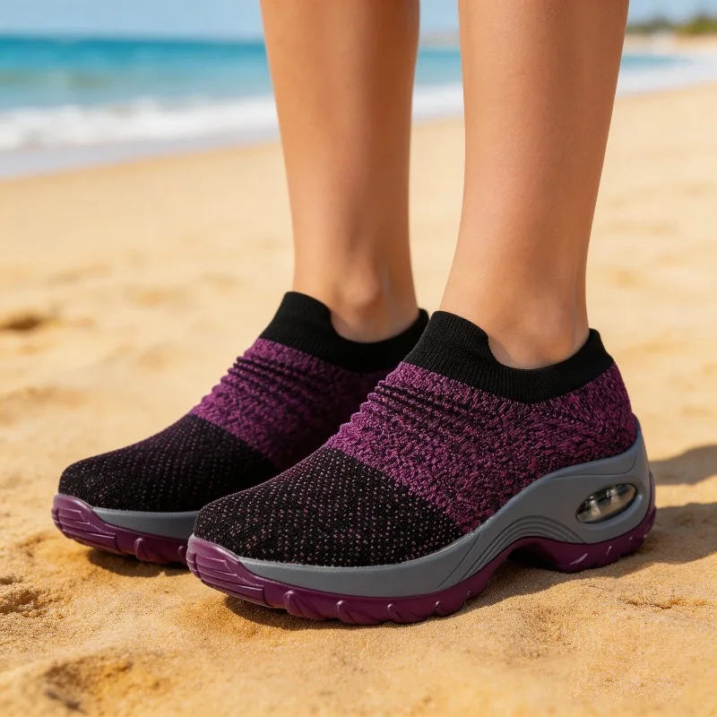 Zapatillas voluminosas de plataforma para mujer – Verano tejido - imagen 4