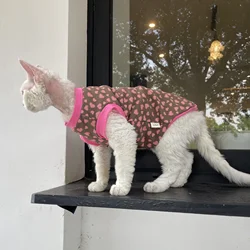 Chaleco verano para Devon Rex – Algodón suave estampado leopardo rosa
