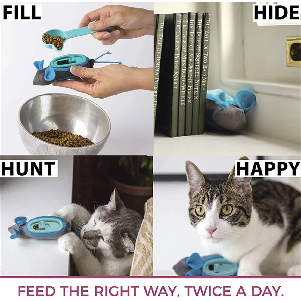 Juguete para gatos de interior, dispensador de Snacker de caza, alimentador lento, divertido juguete de comida de fugas para gatos a los que les gusta buscar y cazar accesorios para mascotas - imagen 5