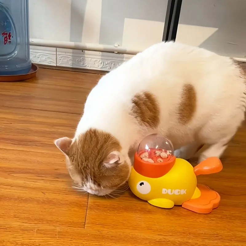 Dispensador interactivo de golosinas pato amarillo para gatos y perros - imagen 3