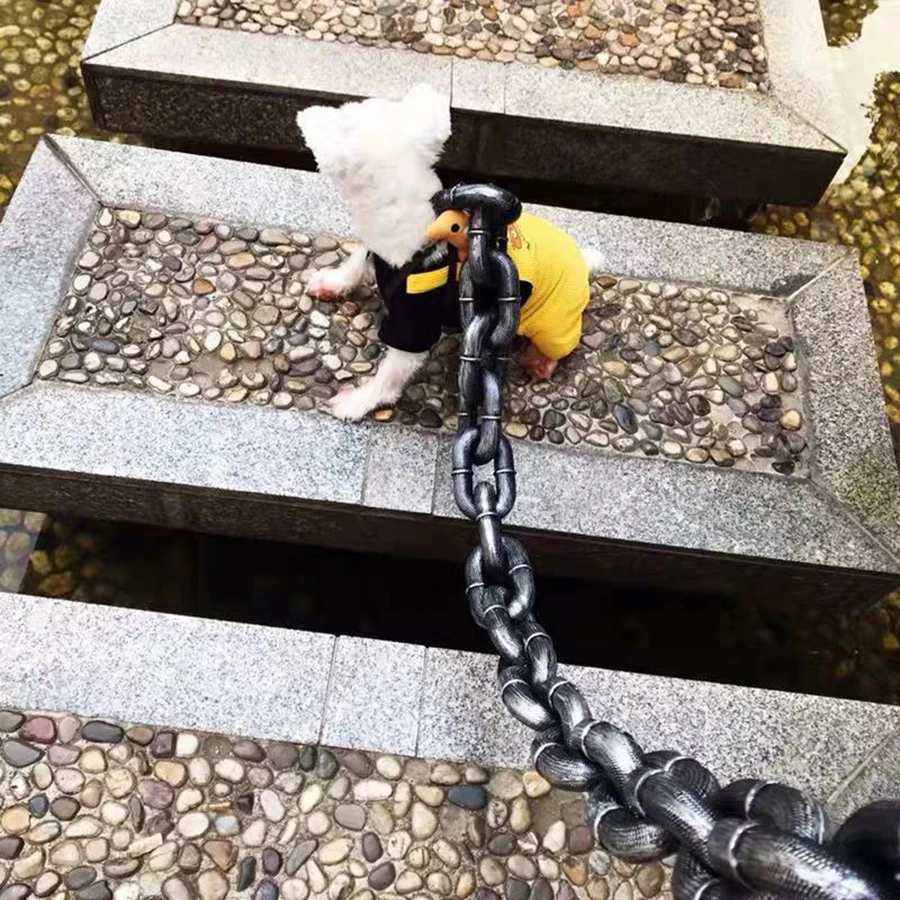 Cadena de hierro simulada para perros con cadena para perros, cuerda de tracción, cuerda para perros, cadena gruesa de plástico divertida para exteriores - imagen 4