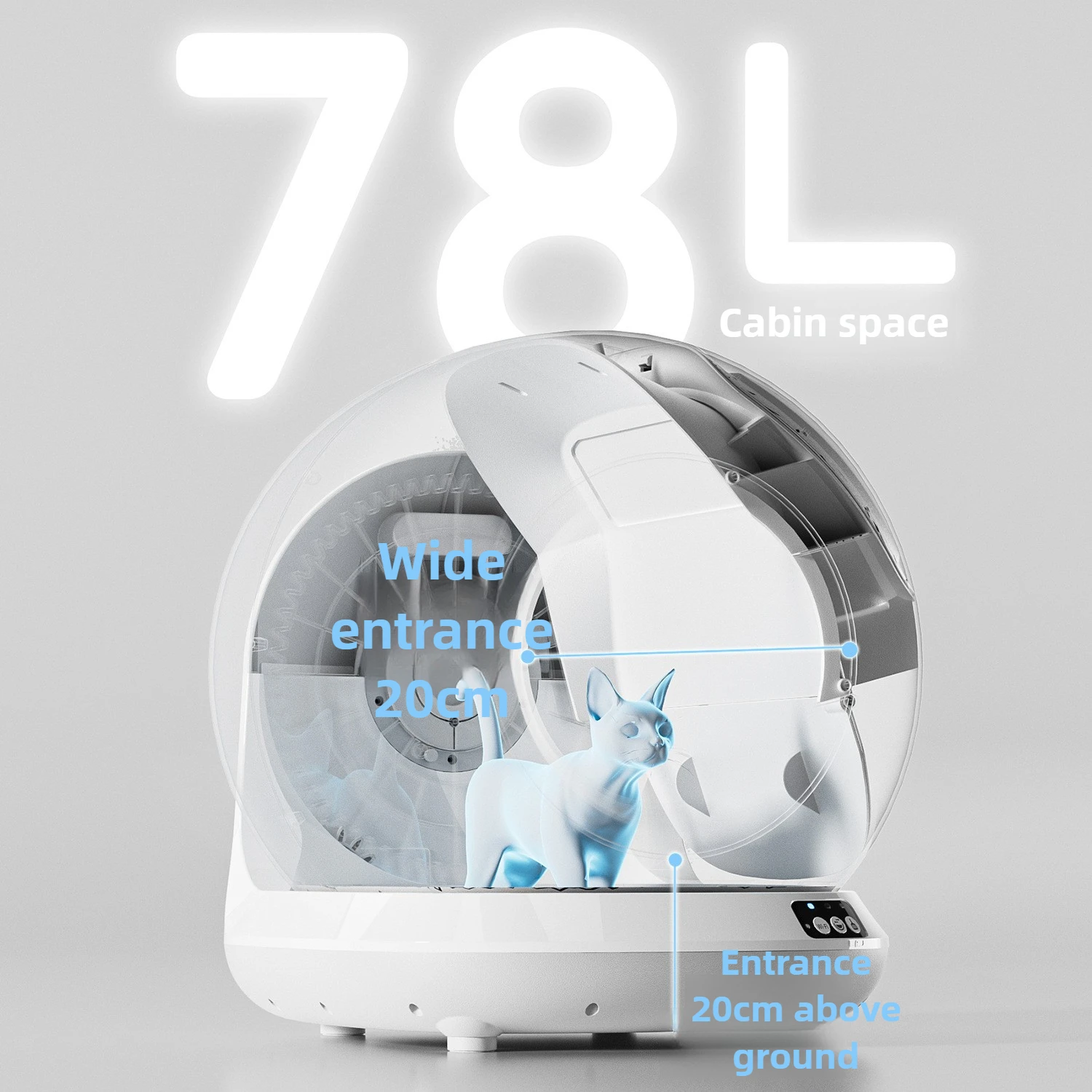 78L Self Cleaning Cat Litter Box Fully Enclosed Automatic Cat Litter Box App Control Extra Large Space Smart Pet Toilet Tray NEW - imagen 3