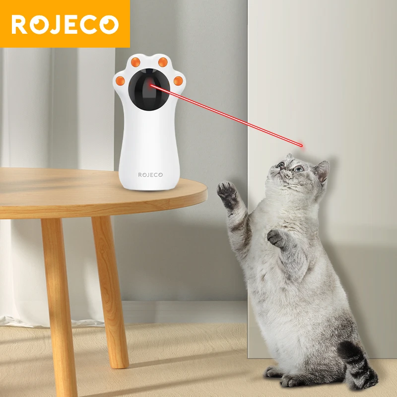 Robeco-garra de gato automática para mascotas, juguete interactivo con láser LED, electrónico, recargable por USB, para interiores - imagen 2