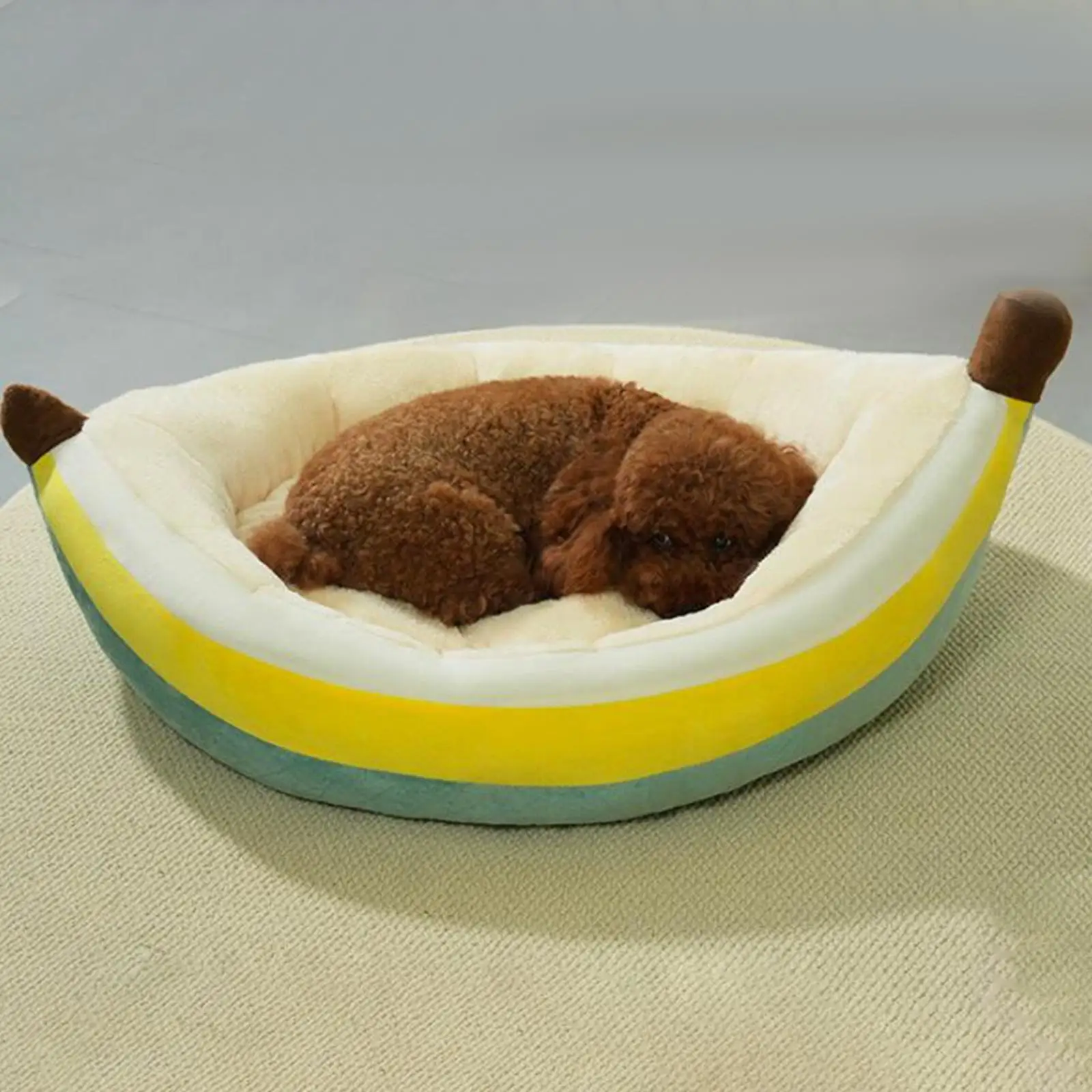 Dog Nesting Bed Banana Shape Plush Washable Breathable All Seasons Puppy Pad