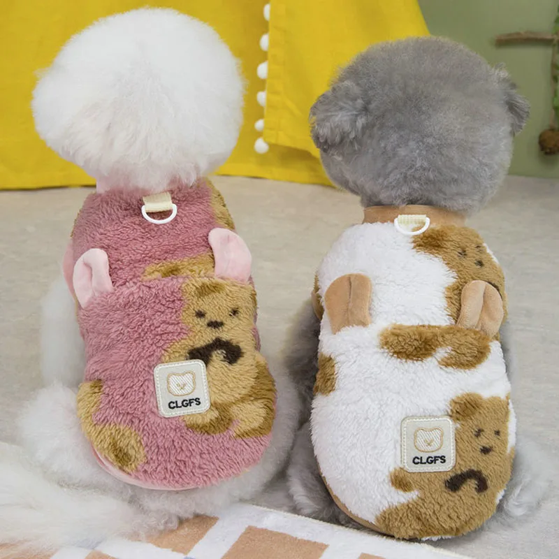 Ropa de invierno para perros, sudaderas con capucha cálidas de lana, ropa para cachorros, sudadera, suéter para perros pequeños, ropa de Pug, Jersey, disfraces