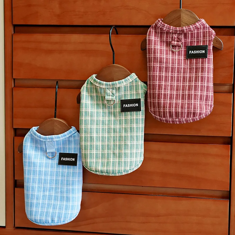 Chaleco de terciopelo a cuadros para otoño/invierno, ropa para gatos, camisa Base para mascotas, abrigo bonito, ropa para cachorros, ropa de Navidad para perros - imagen 2