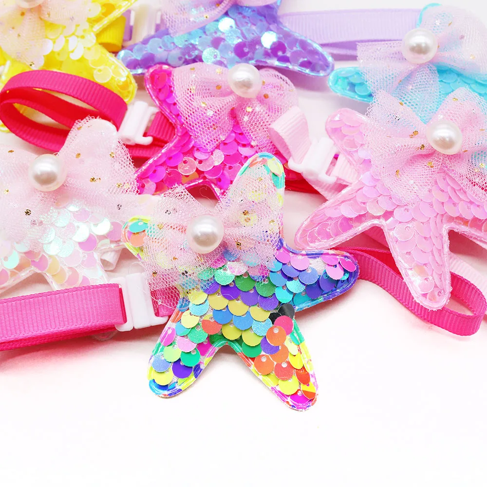 50 Uds. Collar de pajarita para perro mascota, pajaritas brillantes a la moda para perros pequeños y gatos, corbatas para perros de primavera, accesorios de aseo, productos para mascotas - imagen 4