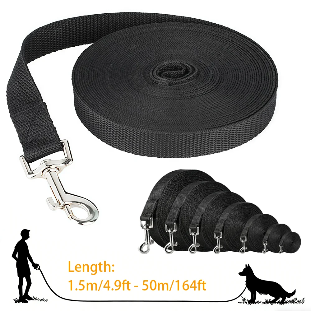 Correa larga de nailon cómoda y resistente para perros y gatos