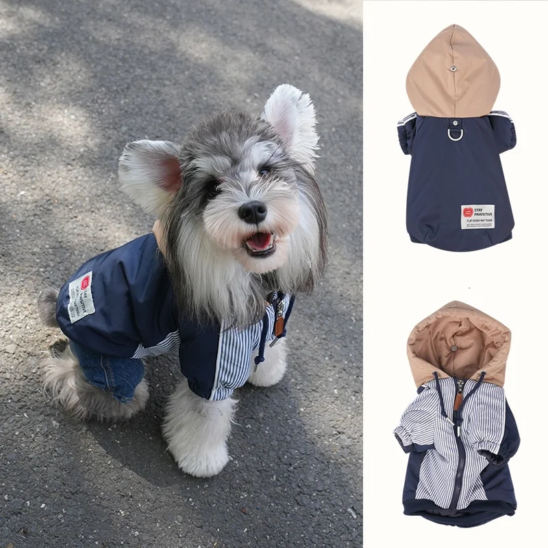 Sudadera con capucha Extra cálida para perros, chaqueta para perros pequeños, abrigos con capucha para cachorros, abrigo para perros con anillo de correa, ropa a prueba de viento para perros