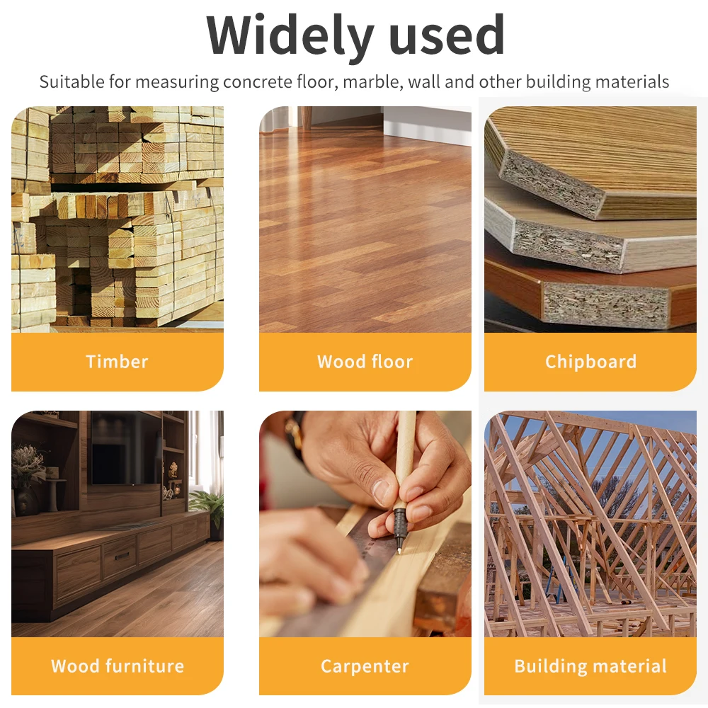 Medidor de humedad de madera de alta precisión DM200W, retroiluminación LCD, probador de humedad de madera, higrómetro portátil para aglomerado de madera - imagen 2