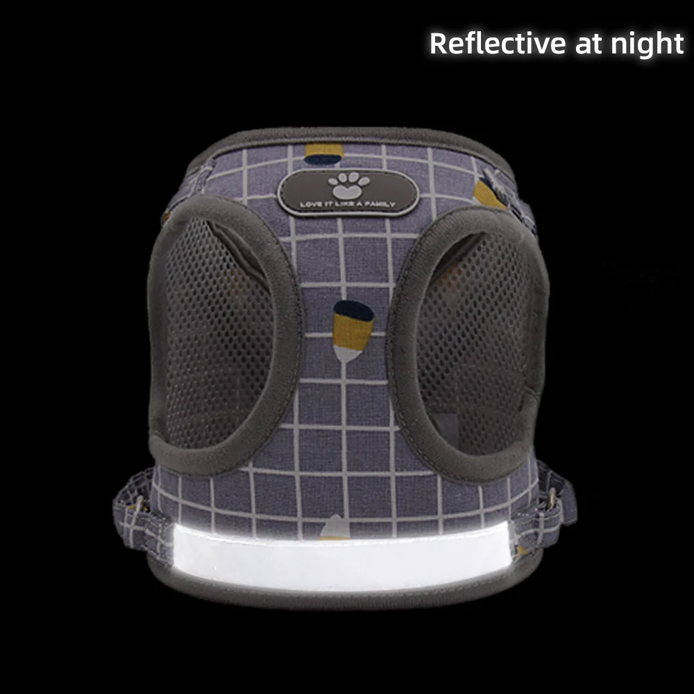 Juego de arnés y correa para perros, correas para el pecho para mascotas, chaleco de seguridad transpirable reflectante para perros pequeños y medianos, salir de gatos, llevar plomo para caminar - imagen 2