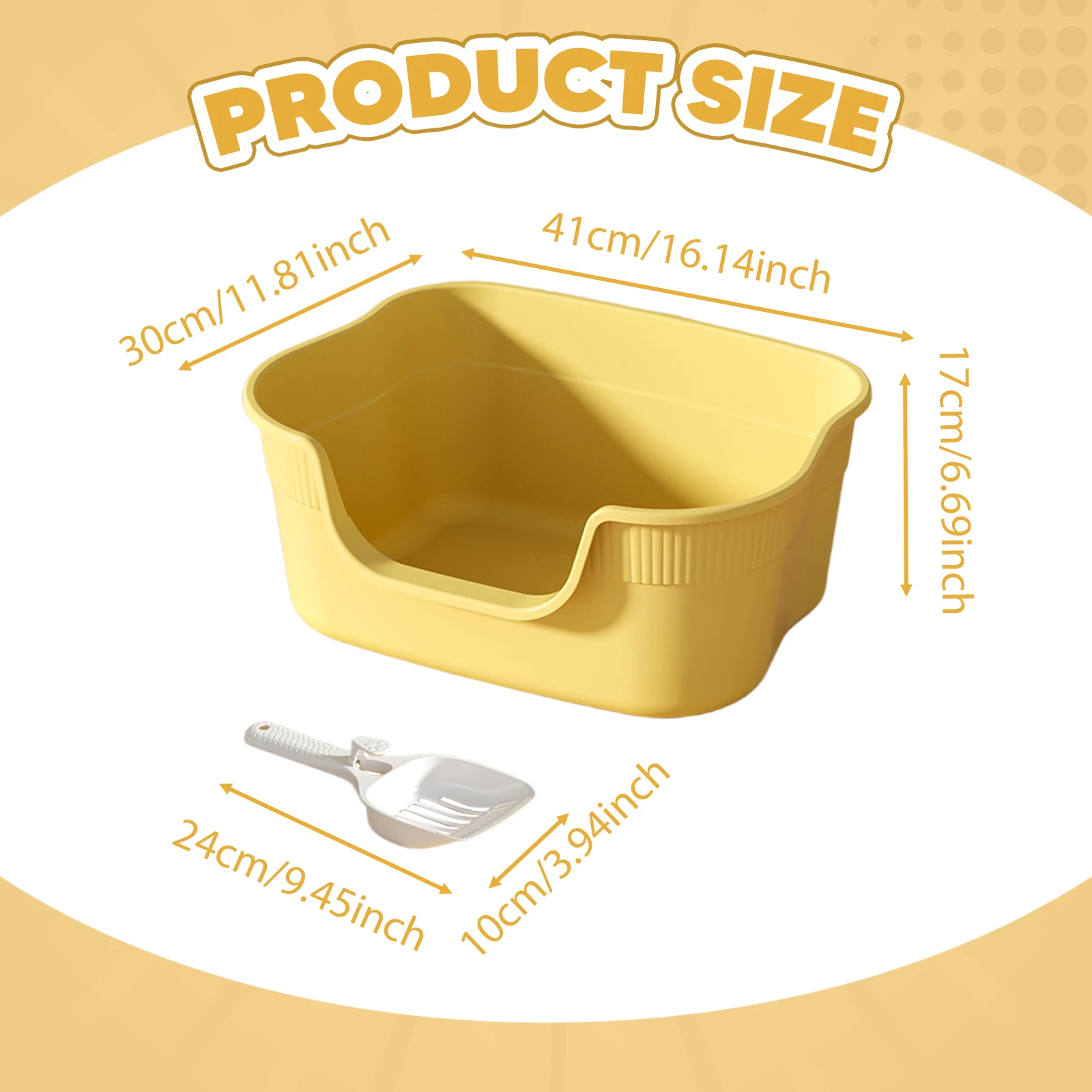 Caja de arena semicerrada para gatos con pala y antisalpicaduras - imagen 3