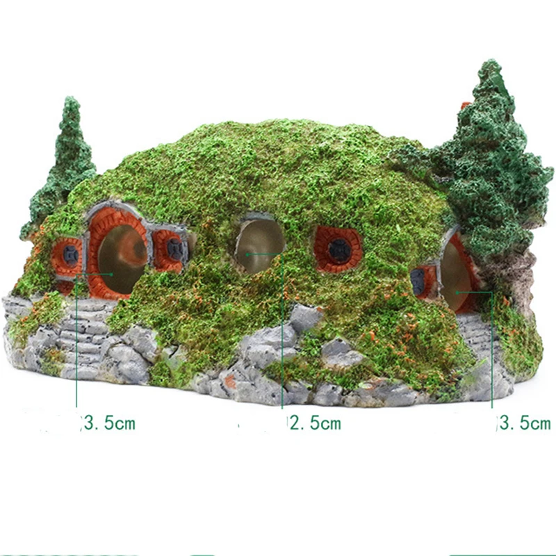 Casa grande, decoraciones para acuario, cueva de peces, artesanía de resina, castillo, adorno de paisaje para acuario, accesorios para pecera - imagen 3