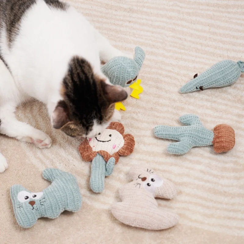 Juguetes para masticar hierba gatera para gatos, suministros interactivos para gatitos, suministros de molienda de dientes resistentes al masticable, juguete para chirrido de mascotas para interiores, productos de juego para perros - imagen 3