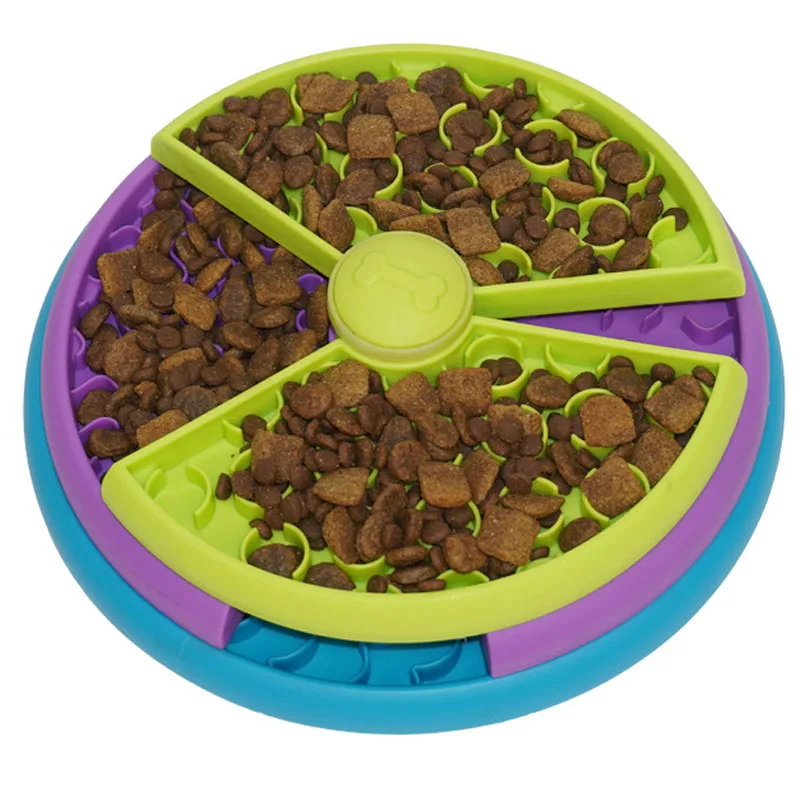 Cuenco alimentador para perros, rompecabezas de tres capas, plato de rotación de comida lenta, tablero de juego giratorio intelectual, accesorio para perros, cuenco alimentador lento para cachorros - imagen 2