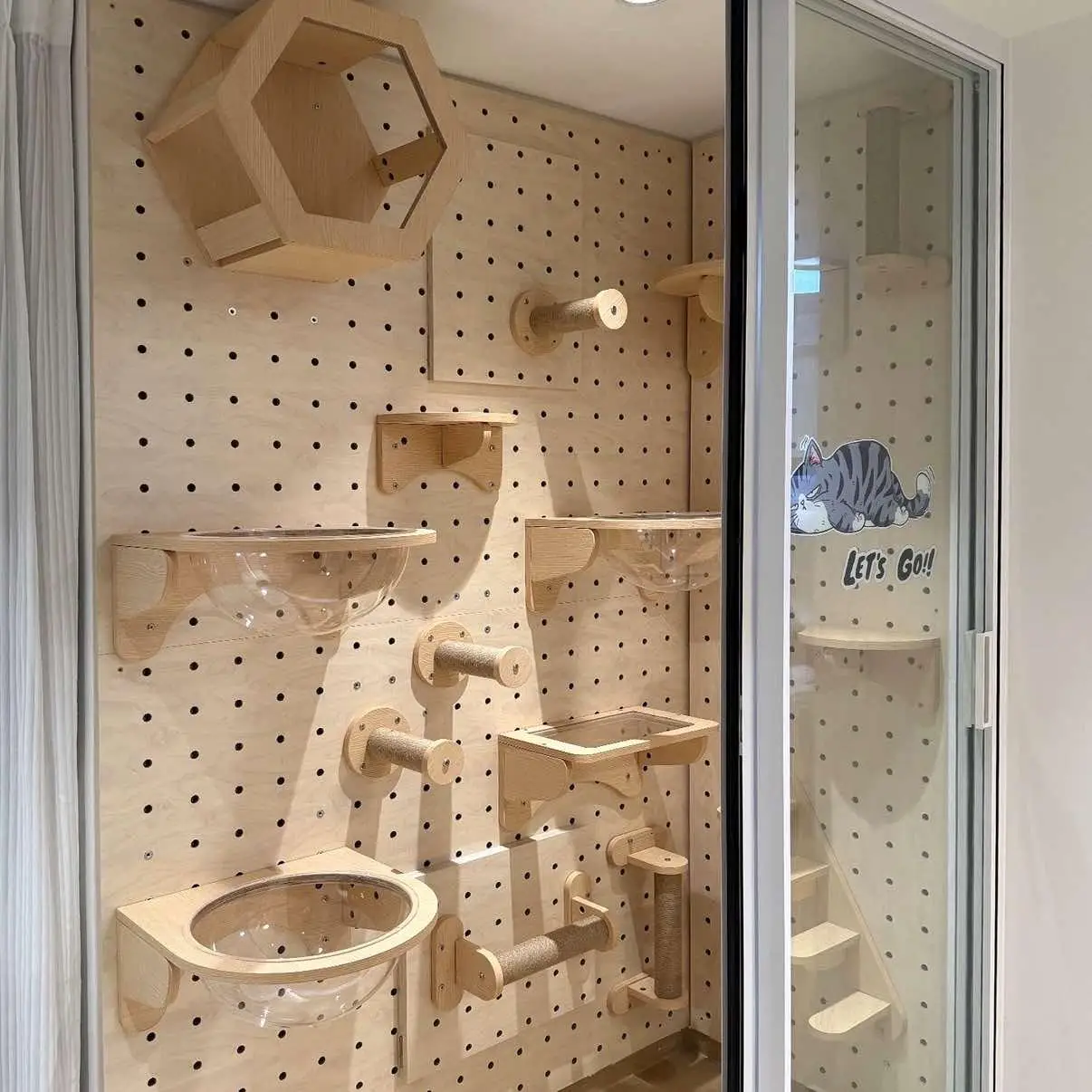 Estantes de pared para gatos – Hamaca, rascador y escalera - imagen 4