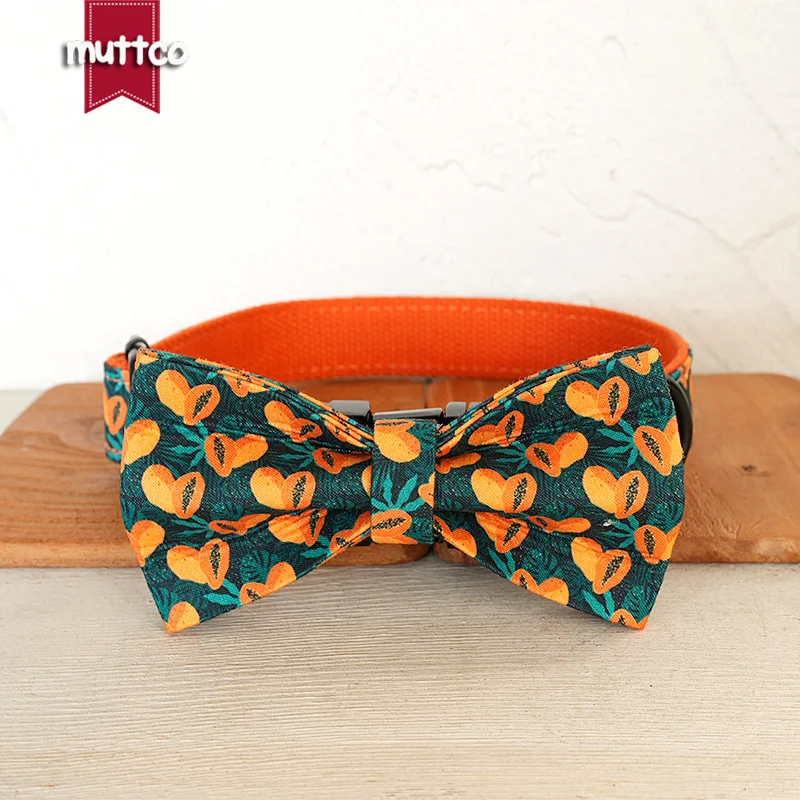 MUTTCO-fondo negro con patrón de rebanadas de papaya naranja, fresco, siente el sol y la felicidad, 5 tamaños, UDC157 - imagen 2