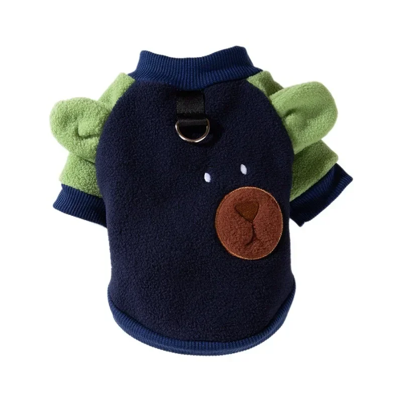 Ropa de terciopelo con orejas de oso para perro, Sudadera con capucha cálida para cachorro, gato, otoño e invierno, novedad - imagen 5