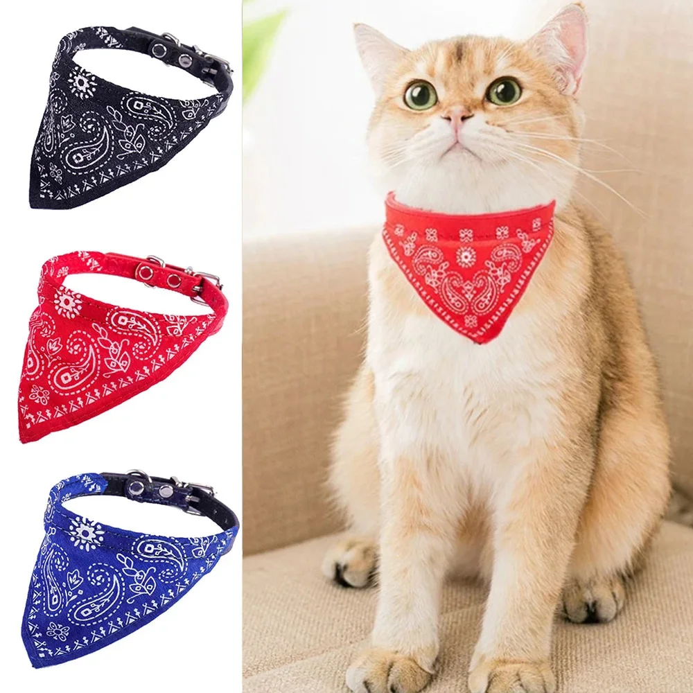 Collar Bandana ajustable para mascotas, toalla de Saliva de tela de punto de poliéster, pañuelo triangular para perros y gatos pequeños, medianos y grandes