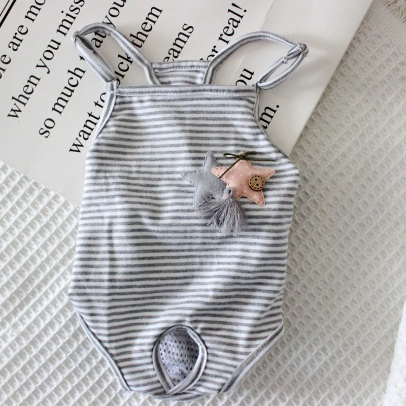 Pantalones cortos ajustables para perros y mujeres, tirantes lavables para mascotas, pantalones fisiológicos, ropa interior a rayas para cachorros, suministros para mascotas para perros pequeños - imagen 4