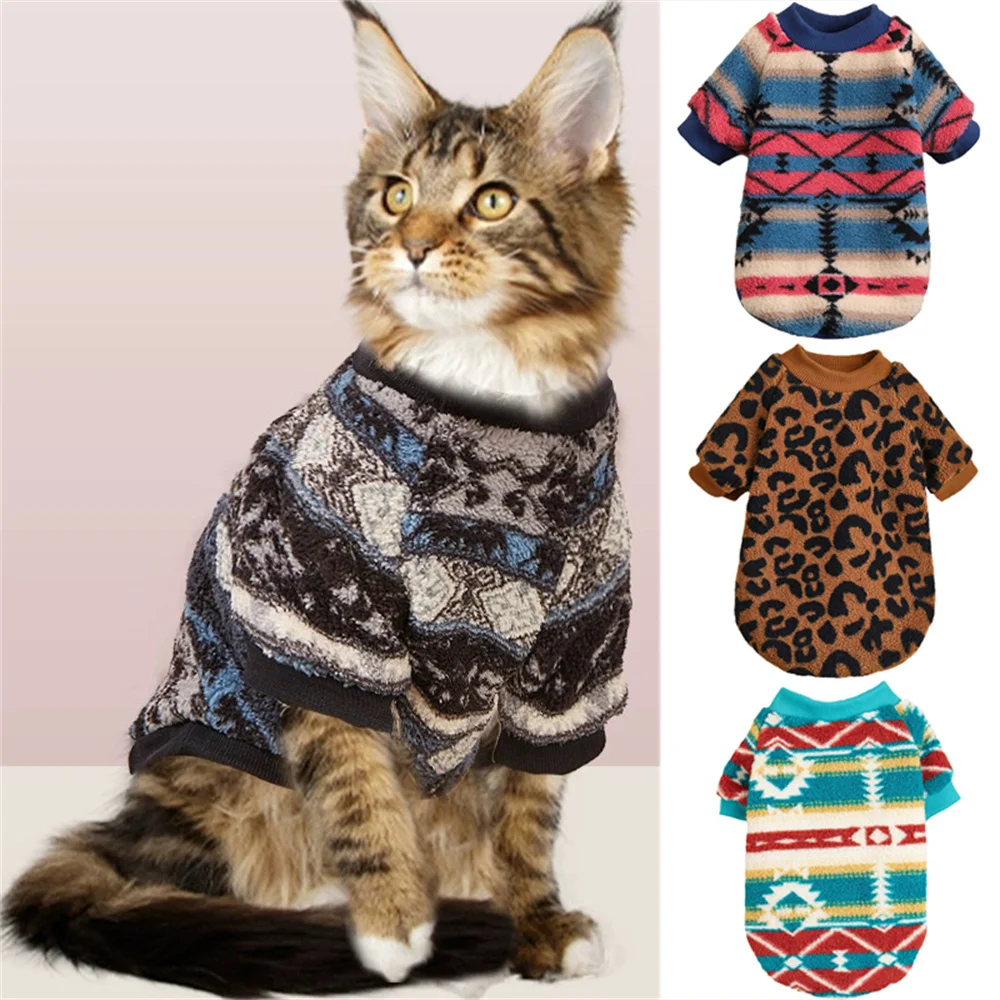 Ropa cálida de invierno para gatos Sphinx, Gotas, diseño de estilo nacional, Sudadera con capucha para mascotas, suéter, jerséis para gatitos, chat vetement - imagen 3