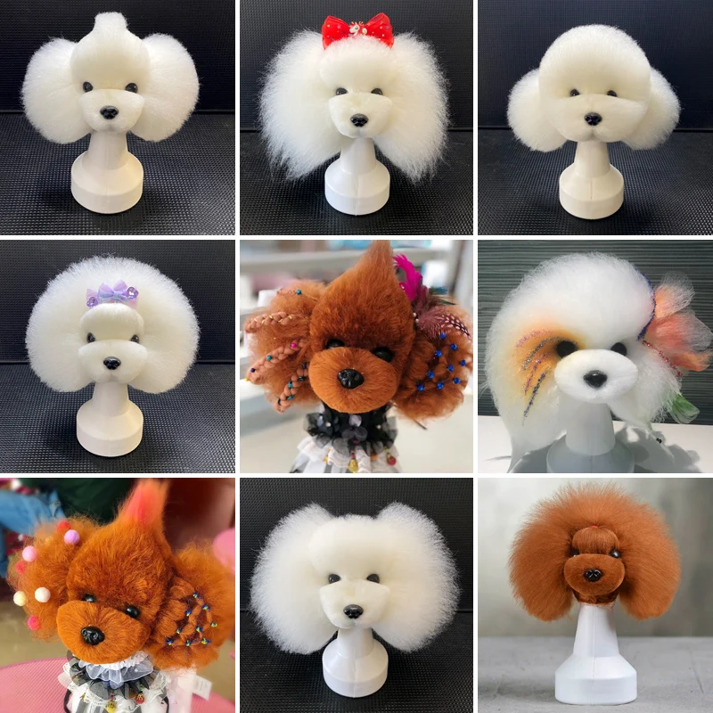 Teddy Pet cabeza simulada pelo cabeza de perro falsa modelo esteticista práctica corte pelo de perro cuerpo de perro peluca cuidado de mascotas estudio de estudiante - imagen 5