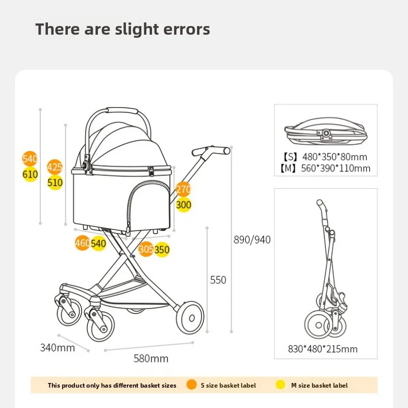 Carro para mascotas de cuero PU, carrito para perros separado, cochecitos para gatos al aire libre - imagen 5