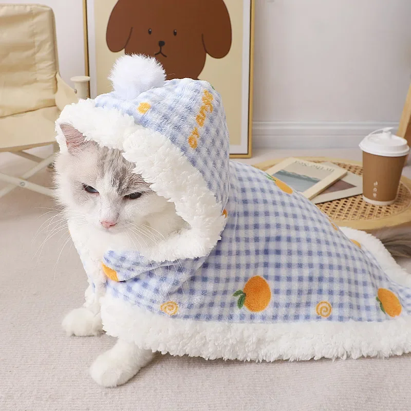Capa con capucha para perro mascota, manta para gato, capa con capucha, colcha cálida para otoño/invierno, manta para dormir, capa, Nido para gato, ropa de invierno para cachorros