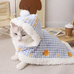 Capa polar térmica con capucha para gatos y perros – Manta invierno