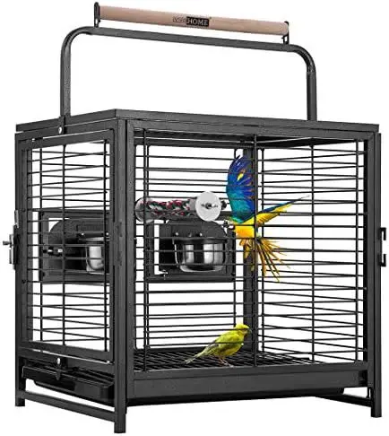 Jaula portátil de viaje para pájaros y loros – Metálica con ventilación - imagen 4