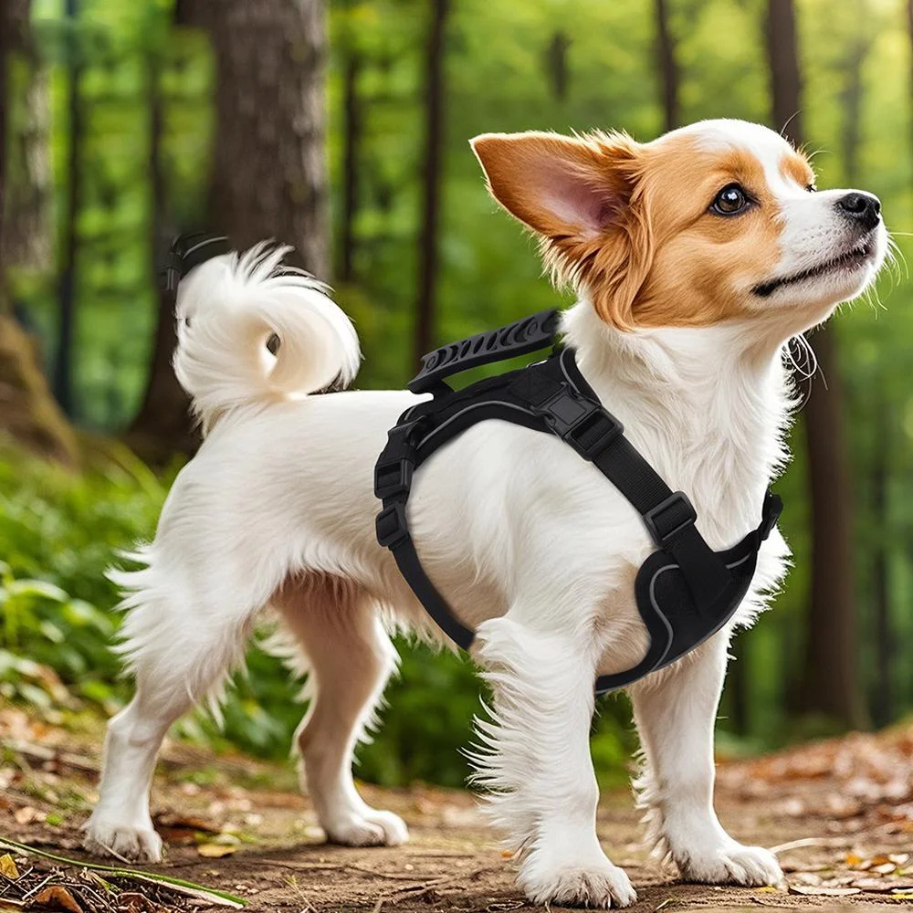 Chaleco táctico con arnés para perros, adecuado para perros pequeños, chaleco para perros sin extracción, arnés ajustable para caminar y hacer senderismo