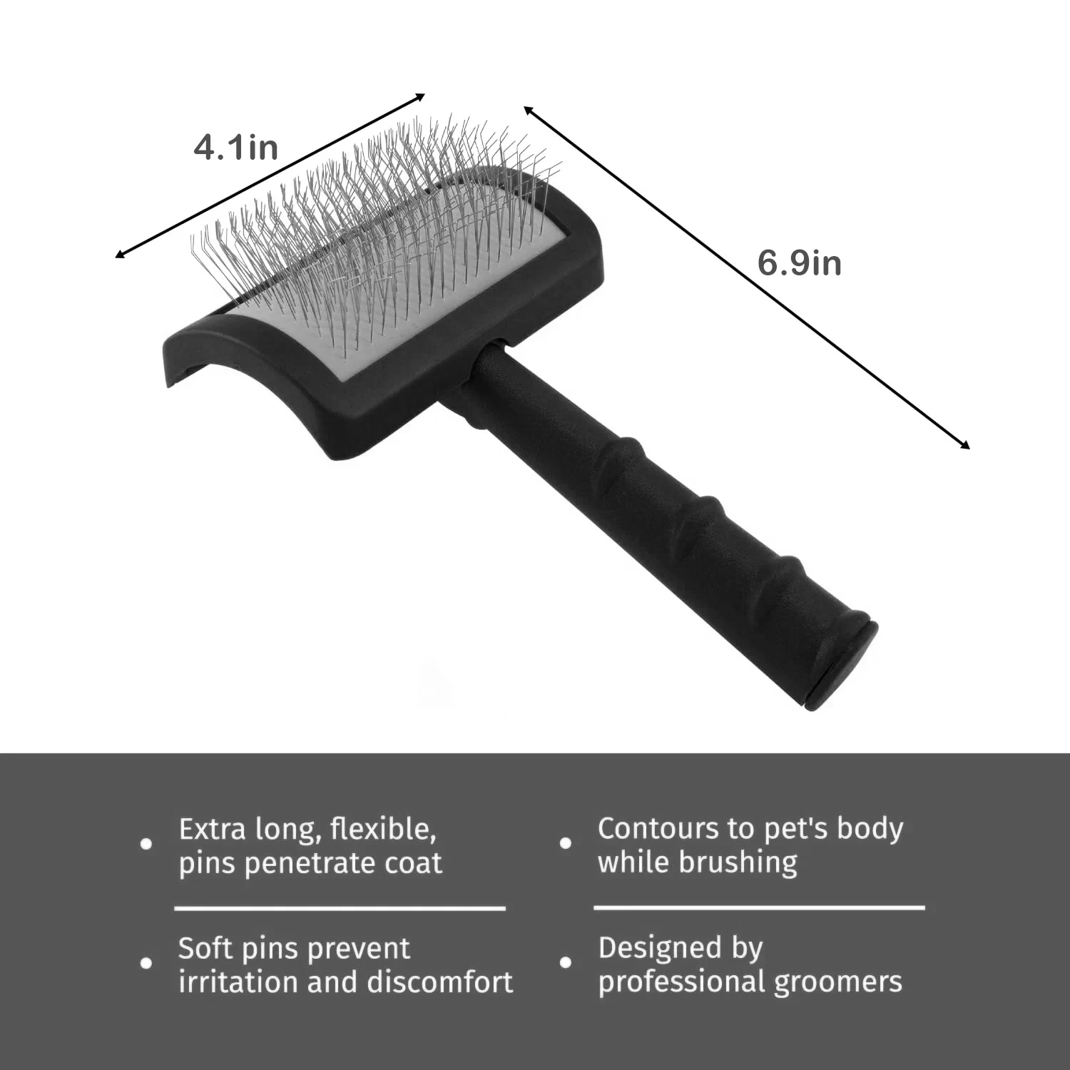 Cepillo rebanador para el cuidado de perros con pasadores largos y suaves, perfecto para razas de garabatos, pasadores en ángulo para desmastar y quitar el subpiso