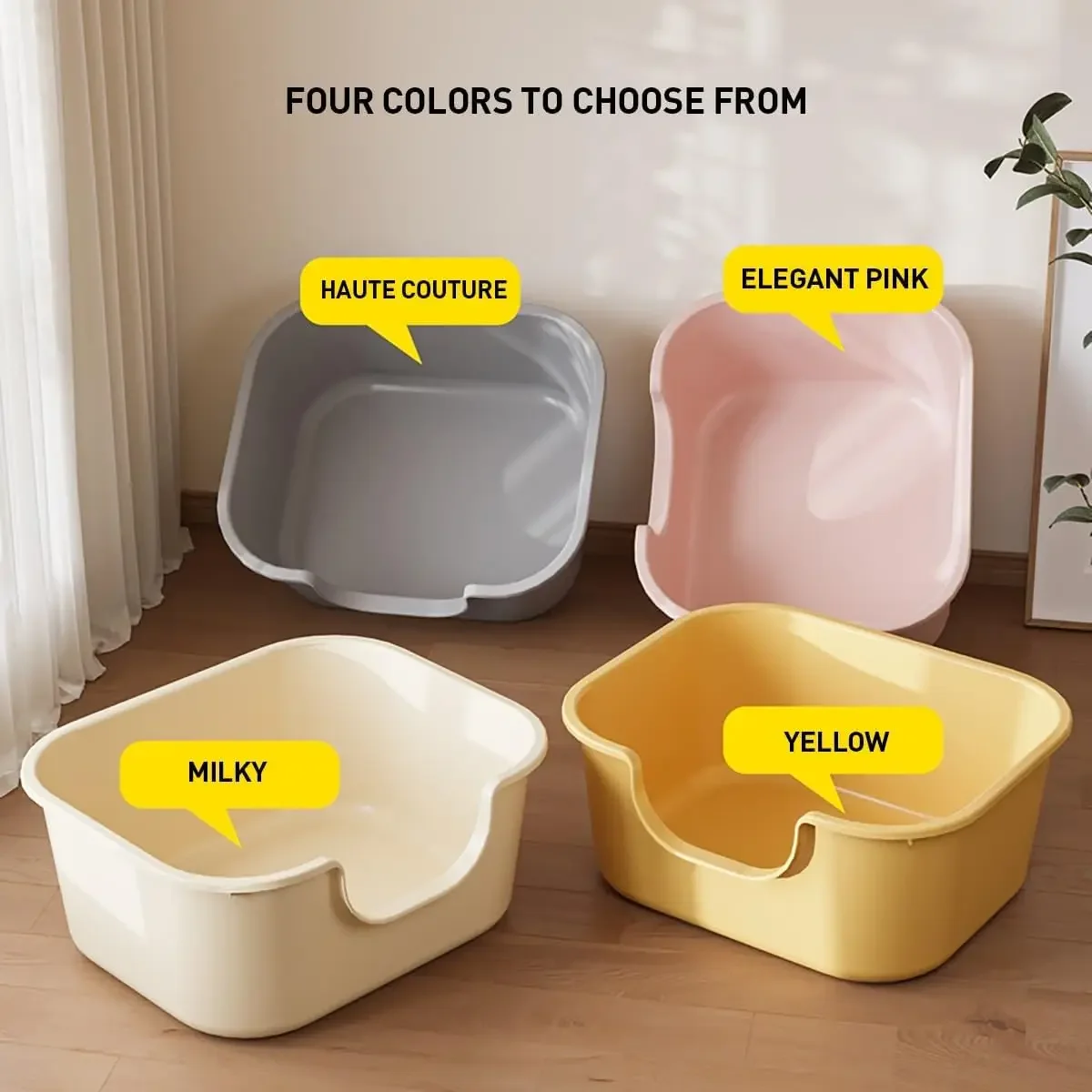 Cacerola grande semicerrada para gatos, caja de arena para gatos Jumbo a prueba de salpicaduras con cuchara, caja de arena de gran tamaño a prueba de salpicaduras - imagen 2