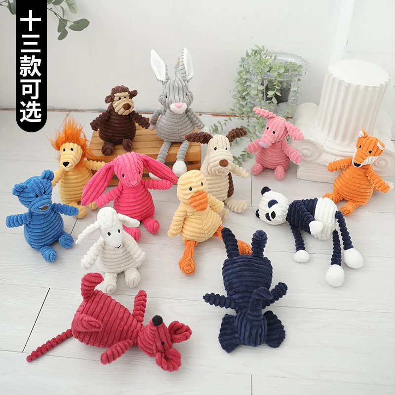 Juguetes de pana para perros pequeños y grandes, forma de Animal, peluche para mascotas, cachorro, masticable chirriante juguete, resistente a las mordeduras, accesorios para mascotas, suministros - imagen 2