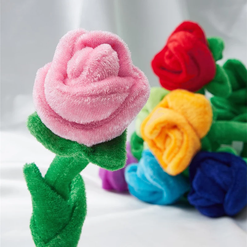 Rosa de simulación de color aleatorio, regalo de fiesta para perros y gatos, juego interactivo, boda, Día de San Valentín, 1 ud. - imagen 4
