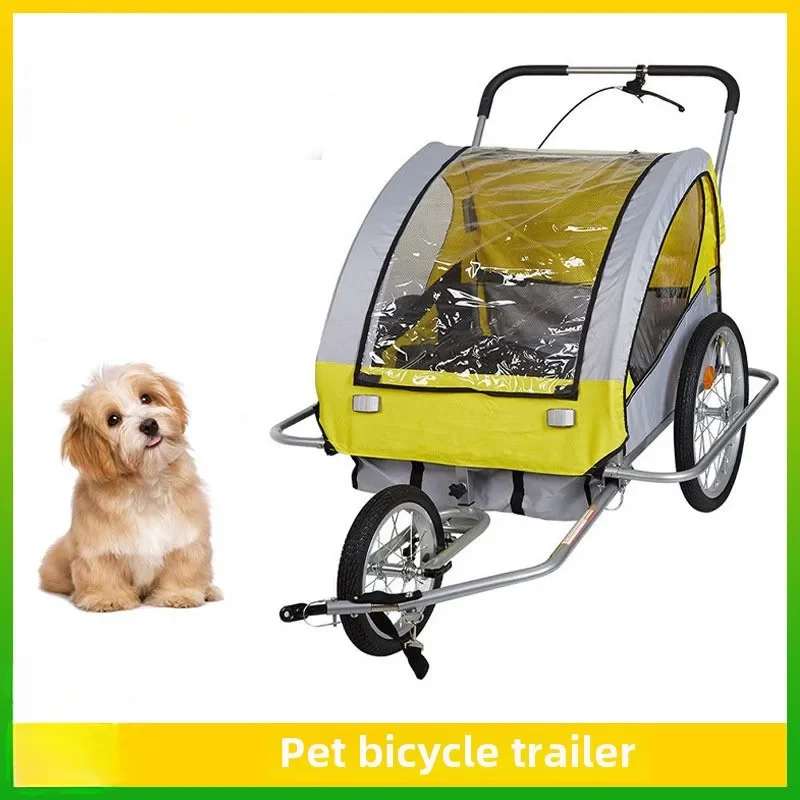 Remolques para mascotas para ciclismo al aire libre, bicicleta de montaña, cubo para remolque montado en la parte trasera, remolque para perros y gatos, cochecitos para perros con bicicleta push-pull - imagen 2