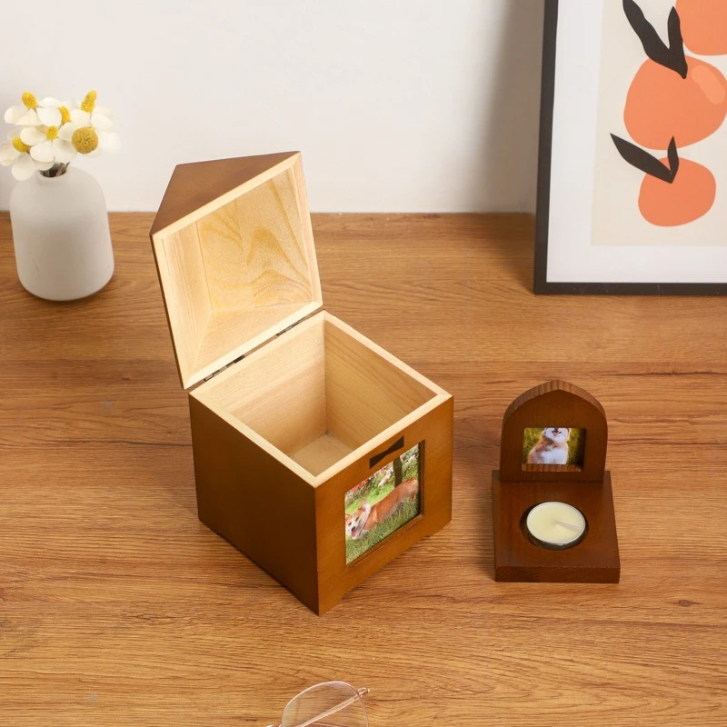 Urna de madera para mascotas, caja de cenizas conmemorativa para cachorros, gatos, gatitos, perros, urnas para cenizas, gatitos, perros, gatos, mascotas, productos de accesorios para cementerio funerario - imagen 3