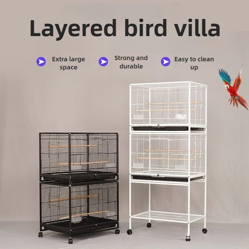 Jaula extra grande para loros, periquitos y cacatúas de varios niveles - imagen 2