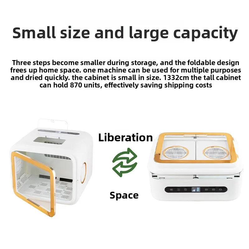 Caja de secado plegable para mascotas, casa para gatos, hogar, 68L, baño y secado para perros y gatos, secador de pelo automático, secador plegable para mascotas, suministros para perros - imagen 2