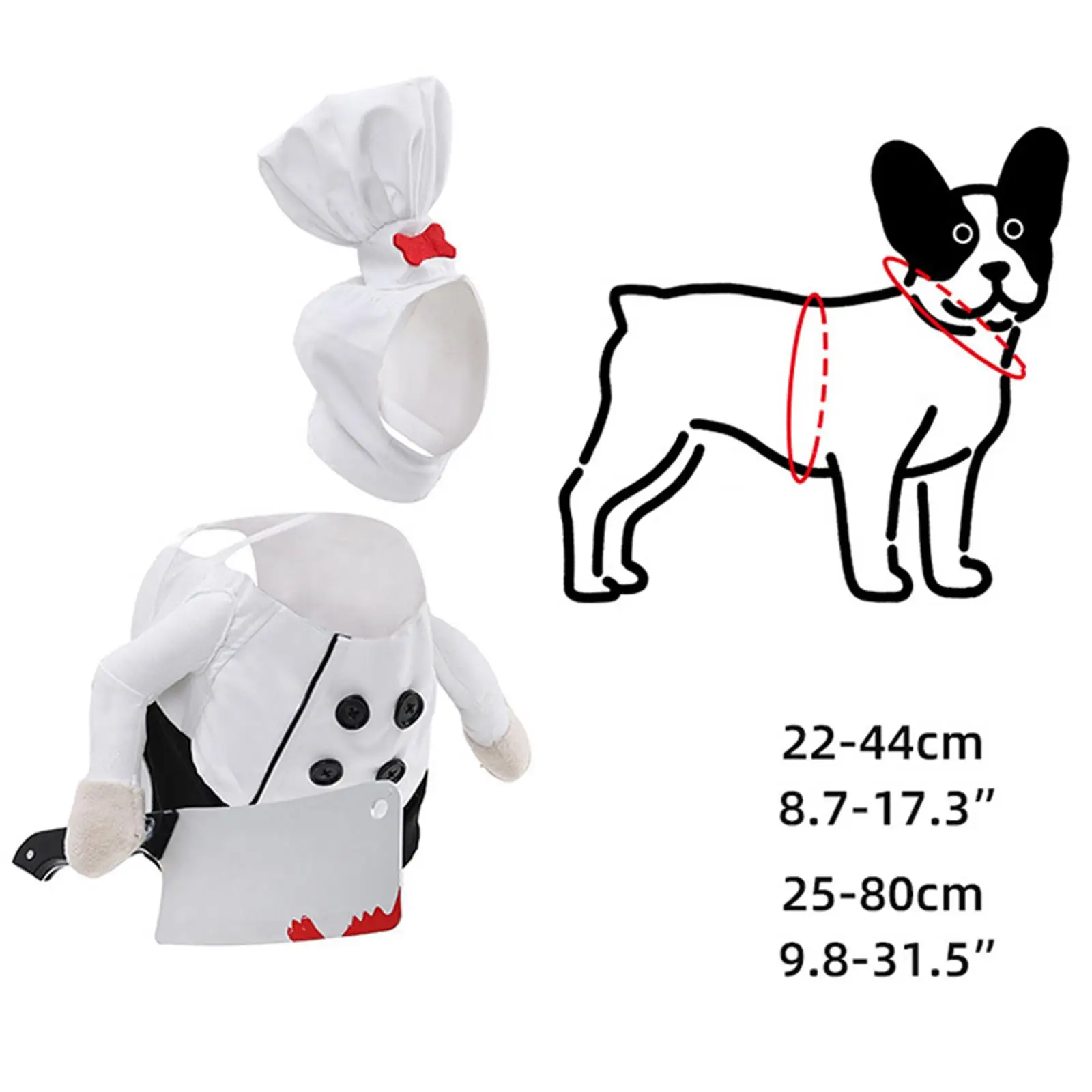 Conjunto de disfraz de sombrero de chef para mascotas, ropa de Halloween para mascotas, ropa para festivales y vacaciones