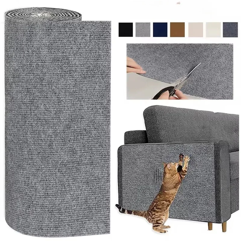 Protector de sofá rascador para gatos, almohadilla rascadora para gatos, protección de tablero, alfombra autoadhesiva recortable, estera para rascar gatos DIY