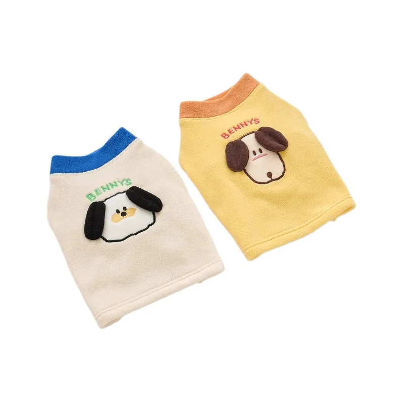 Sudadera con capucha contrastante para mascotas, camiseta bonita con solapa, chaqueta polar de dos patas, camisa Base para gatos, ropa para cachorros pequeños, otoño e invierno - imagen 5